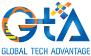 Global Tech Advantage (GTA) logo with abstract cloud and tech elements, representing hosting and digital services.